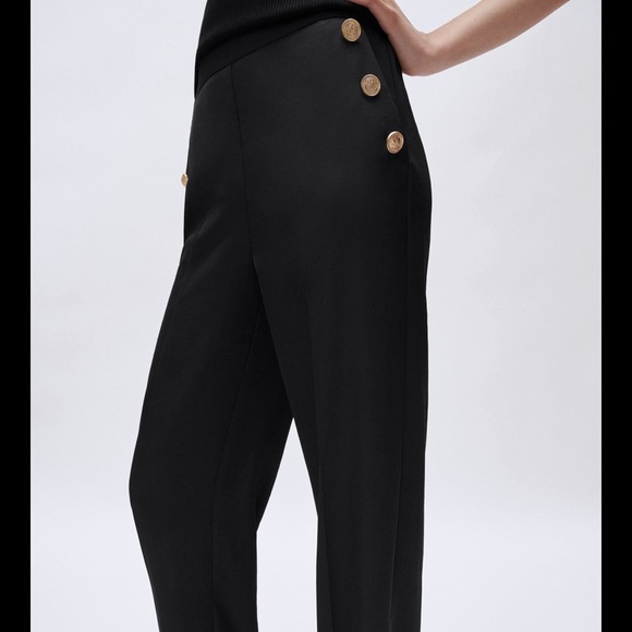Zara Wide Leg Buttoned Pants - Picture 3 of 6